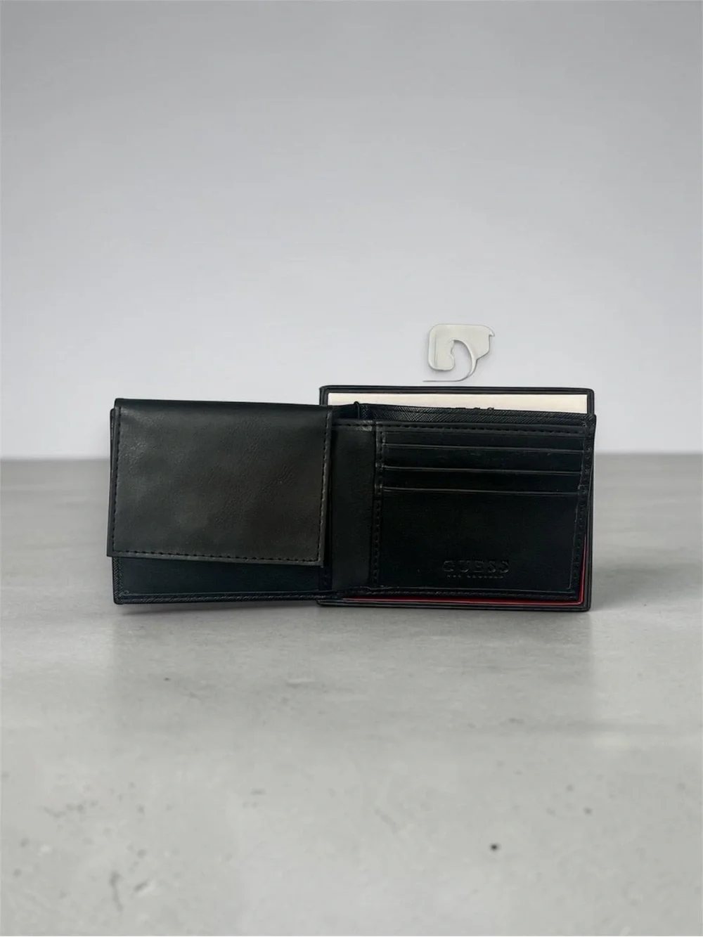 GUESS Black Men's Bifold Wallet with Gold G Accent